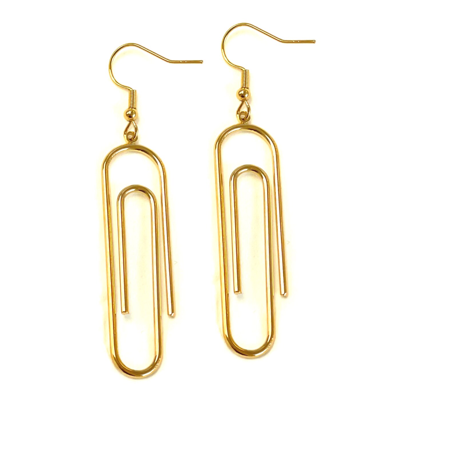 Paperclip Earrings Chunky Earrings Wire Dangle Earrings Etsy