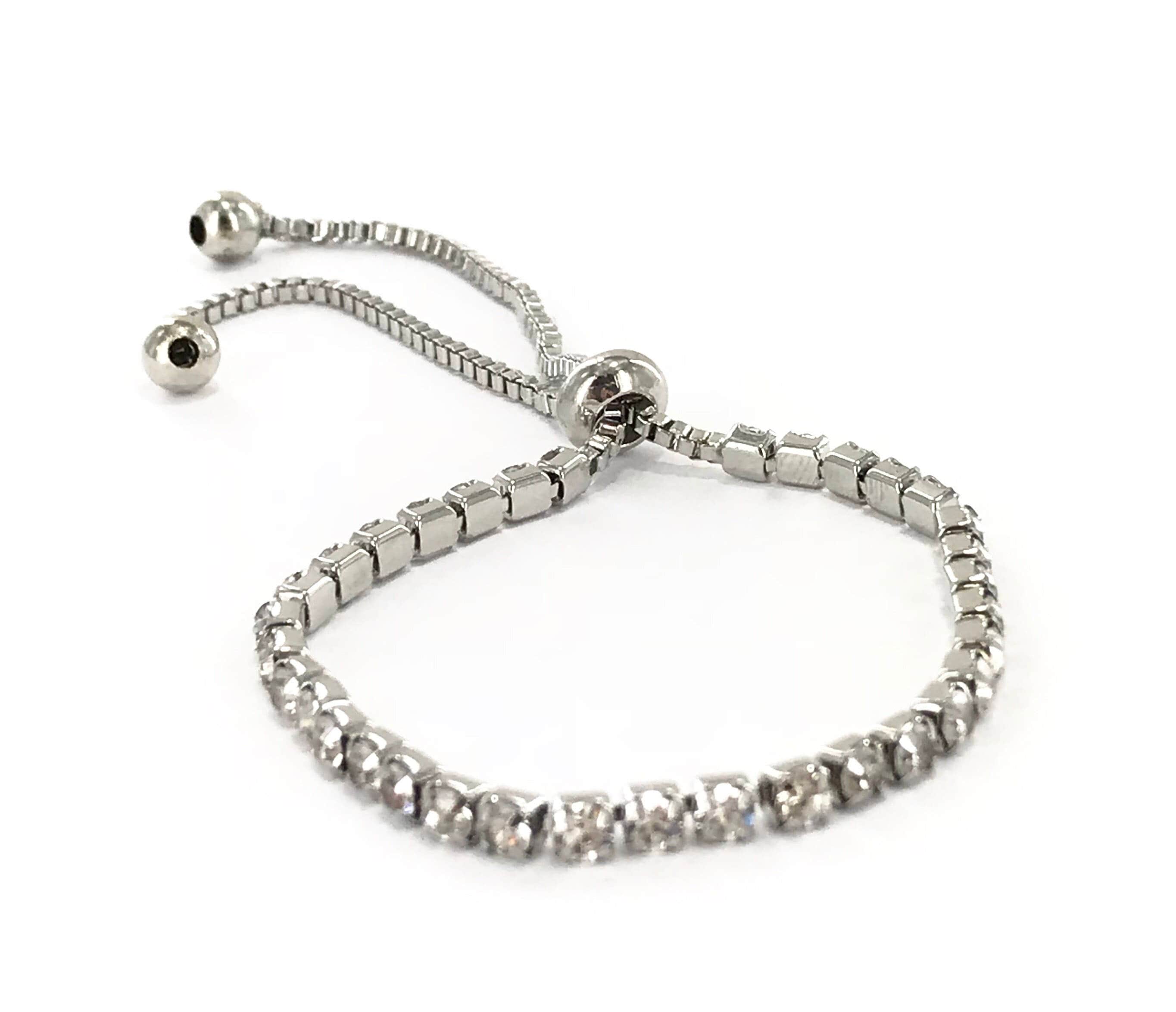 Rhinestone Bangle Bracelet Wedding Bracelet Bridal Etsy