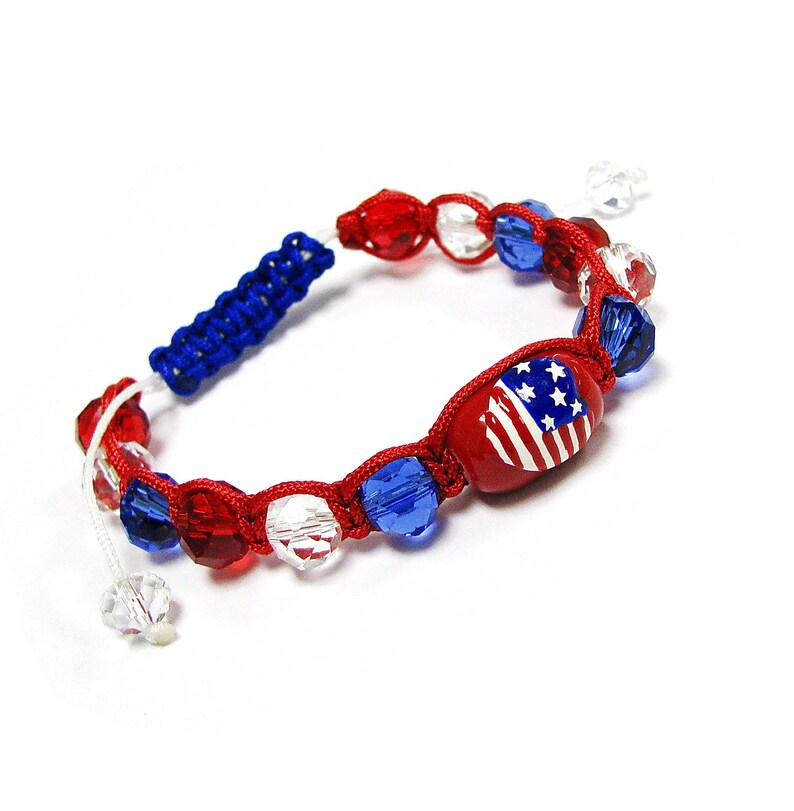 Americana Bracelet Pull String Bracelet Gift for Her Etsy
