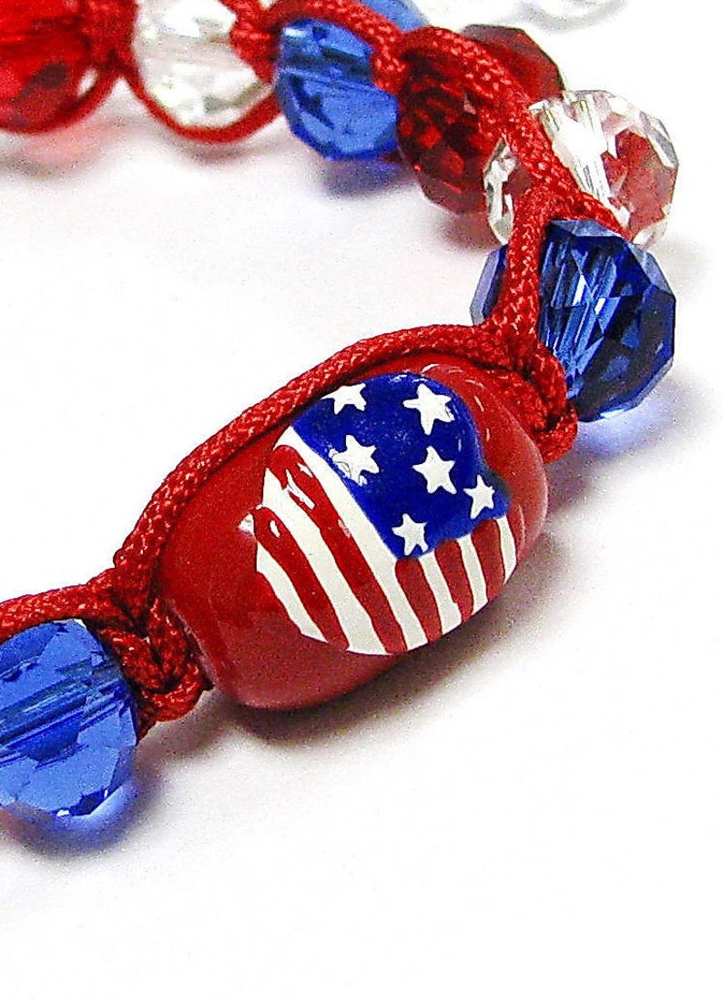 Americana Bracelet Pull String Bracelet Gift for Her Etsy
