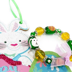 Easter Bracelet For Girls - Bunny Bracelet For Women - Easter Egg Bunny Glass Beads Bracelet Gift For Little Girls - 2 Selections, 1 pc