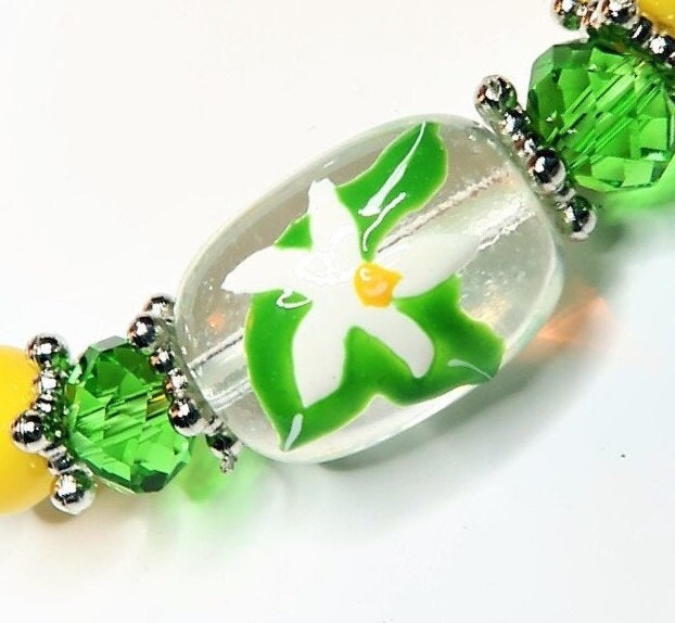 Orange Blossom Florida State Flower Bracelet - Mothers day gifts - State  Jewelry for Women - Handmade Glass Beaded Bracelet