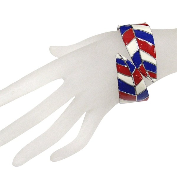 'Party in the U S Yay!' Patriotic Bangle Set of 3