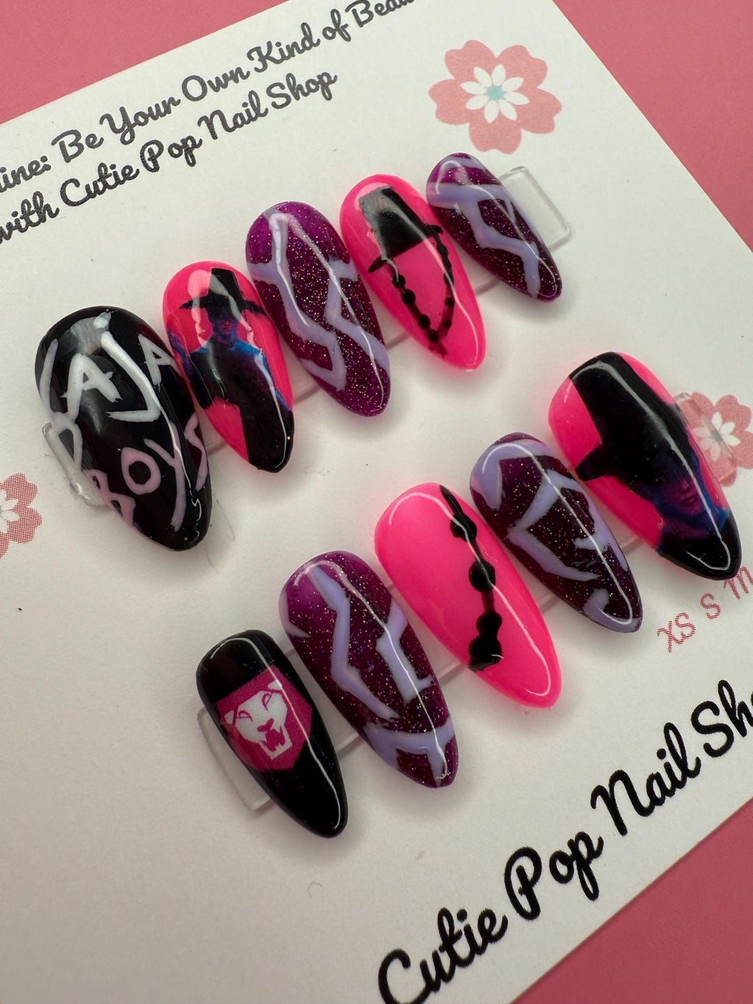 Jinu Kpop Demon Hunter Nails| KDPH False Nails | Resuable Press-on ...