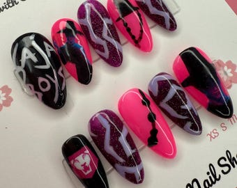 Jinu Kpop Demon Hunter Nails| KDPH false nails | resuable Press-on nails | Anime nail art | Kpop Merch