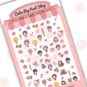 Chibi Slayers nail decals| anime nail art| nail stickers| kawaii demon nail decals| nezuko nail stickers| kimetsu nail cartoon