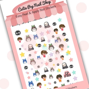 Friendly Neighbor|cat nails| star nail sticker| anime nail decals| sprite| pastel kawaii nail stickers| japanese anime cartoon nail art
