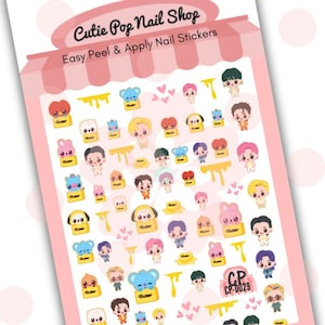 BTS Butter nails| Kpop |nail stickers| nail decals | kawaii nail art| cartoon |Anime nails| Kpop nails stickers| self-adhesive|