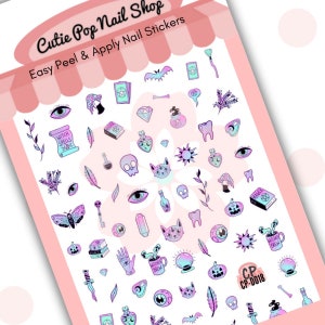 Witchy Vibes| Halloween nail stickers| Witch nail decals| Spooky| Ouija| voodoo nail sticker| evil eye| pumpkin nail stickers| self-adhesive