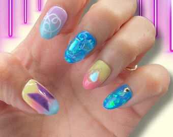 BTS Love Yourself, Press-On Nails: Fake nails, Kawaii Ombre, Kpop Army Merch