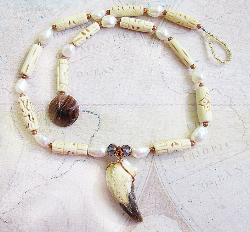 Crab Claw Pendant Necklace Large White Freshwater Pearls Etsy