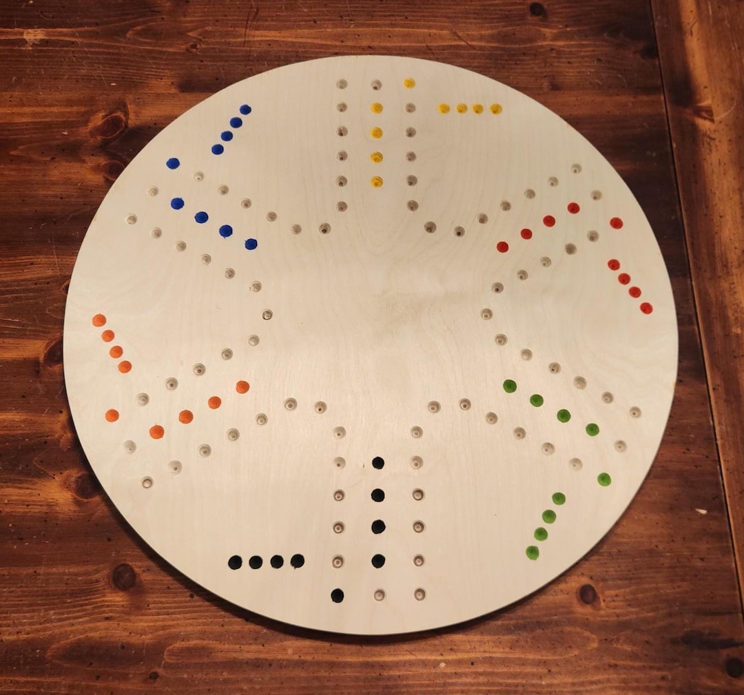 Aggravation Board Game Template (6 Player) PDF + DXF, CNC / Laser Cut