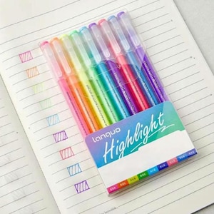 9pcs Languo Art Pens Smooth Ink Gel Color Highlight Fine Tip Anime 0.5mm