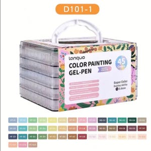 45pcs Languo Colored Gel Paint Pens Sets with Cases (latchable)