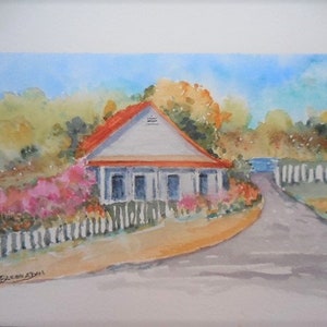 Country Cottage , original watercolor, country paintings