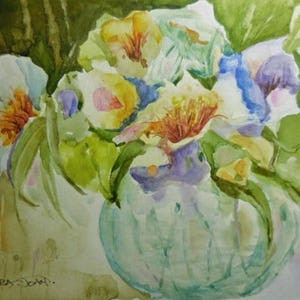 Original Watercolor Flower Painting, flowers, original paintings,