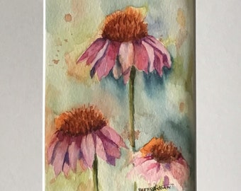 Original Watercolor, Coneflower