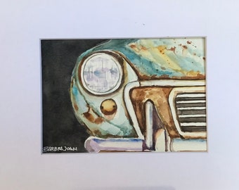 Original watercolor Vintage Car