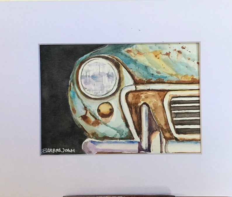 Original watercolor Vintage Car image 1