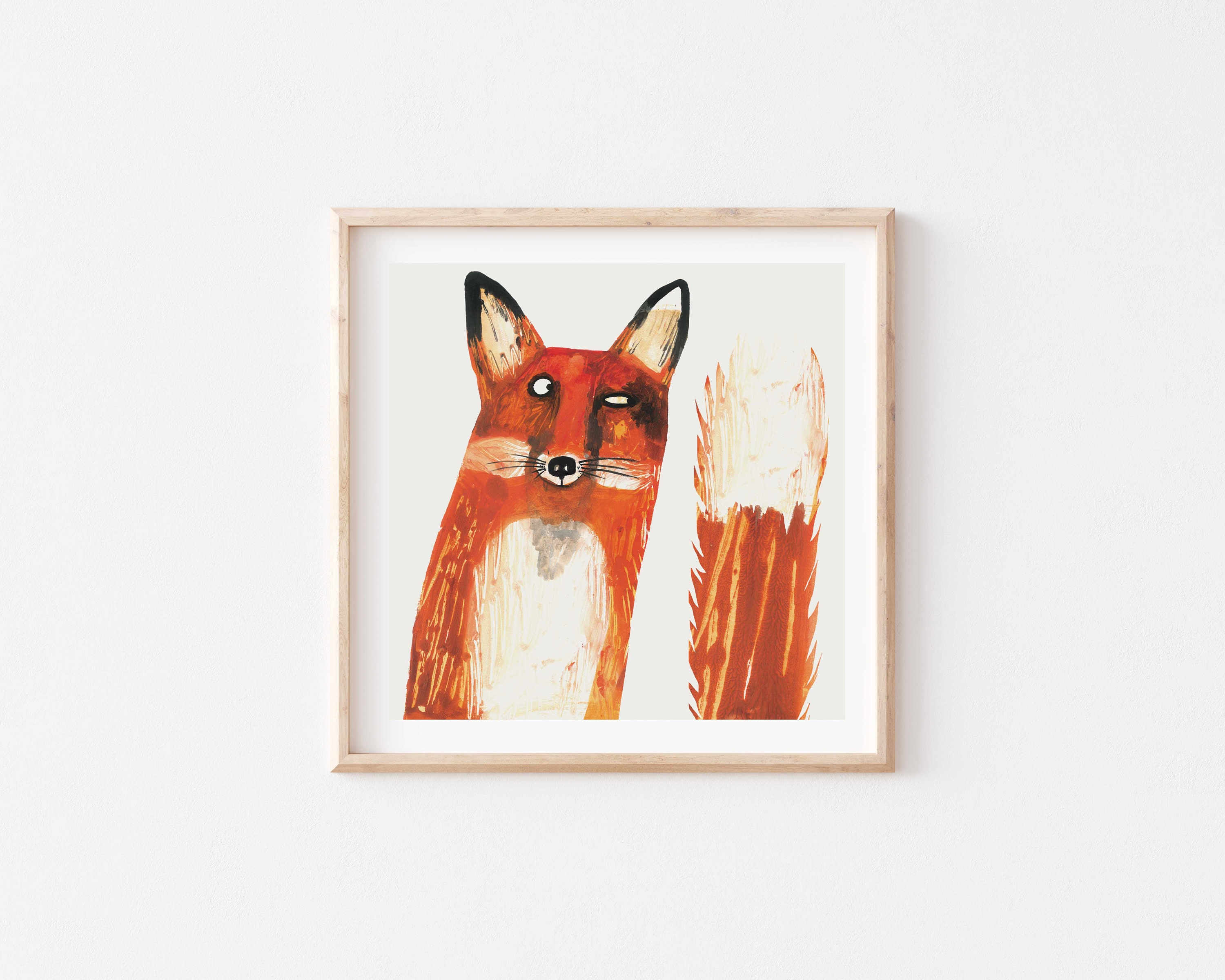 Funny Fox / living room art print / UK / fox wall decor / room Etsy