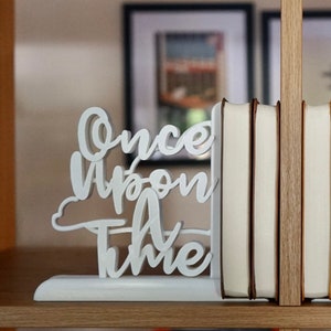 Decorative Lightweight Bookends - Once Upon a Time, The End - 3D Printed