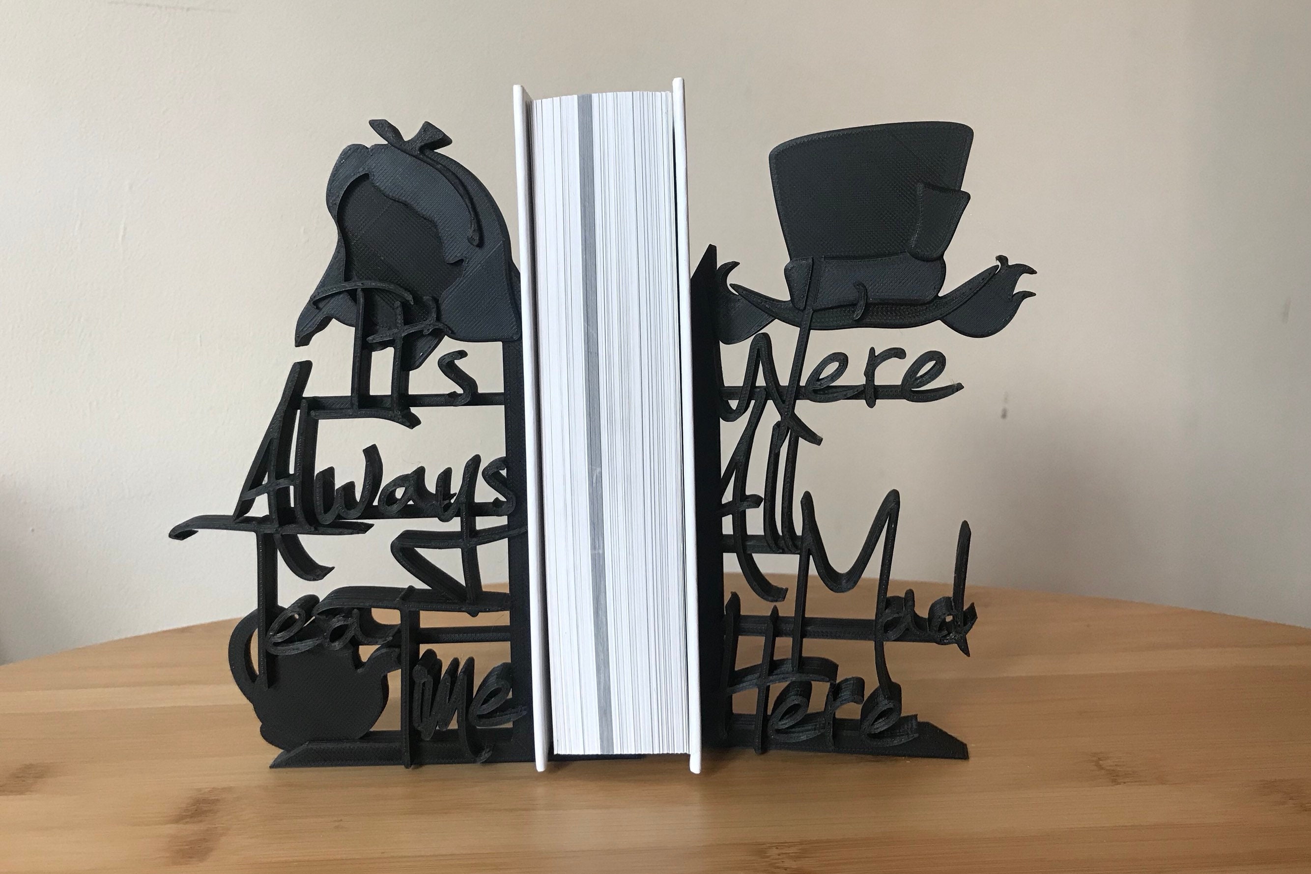 Alice in Wonderland 3D Printed lightweight Decorative Bookends Etsy
