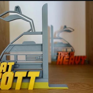 Digital File - Decorative Lightweight Bookends - Back to the Future Inspired - 3D Printed (Delorean)