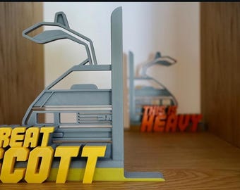 Digitale Datei - Dekorative leichte Buchstützen - Zurück in die Zukunft inspiriert - 3D gedruckt (Delorean)