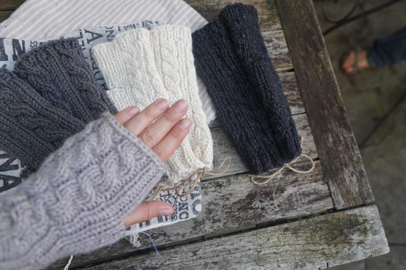 Cableknit Hand Warmers Neutrals Collection Fingerless Etsy