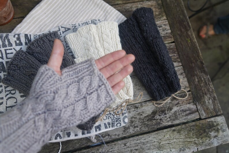 Cableknit Hand Warmers Neutrals Collection Fingerless Etsy