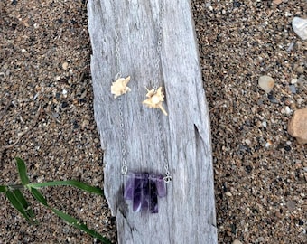 Amethyst and Snake Vertebrae Necklace