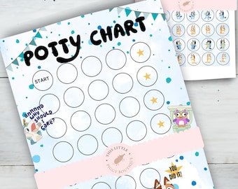 Blue Dog Potty Chart & Stickers