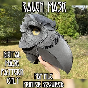 Raven Low Poly Mask Pattern