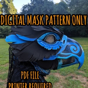 Bird of Prey/Raptor Low Poly Mask Pattern for Cardboard or EVA Foam