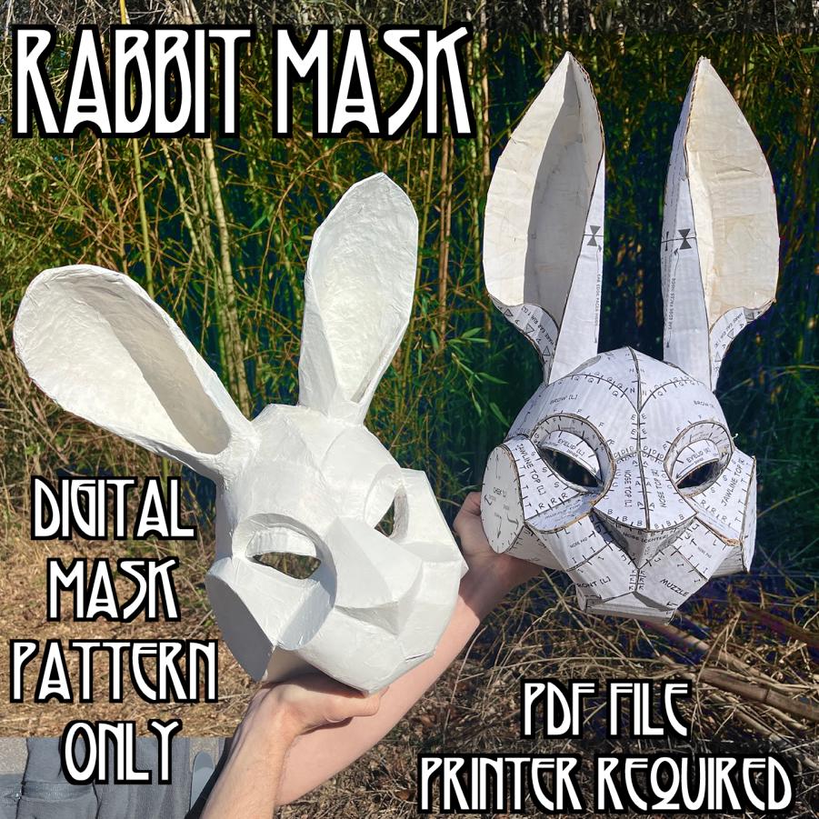 Maschera In Lattice Da Coniglio Bianco &ndash; Adulto Unisex &ndash; Loftus International &ndash; Per Halloween E Feste