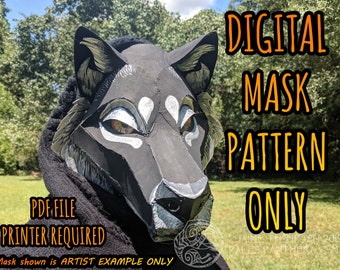 Canine/Canid Low Poly Mask Pattern for Cardboard or EVA Foam