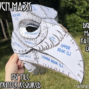 Raven Low Poly Mask Pattern - Etsy