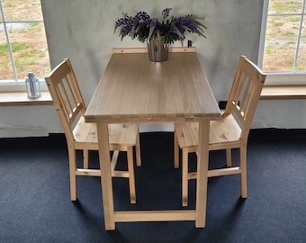 MASSIEF EIKEN opklaptafel, HANDGEMAAKT, ruimtebesparende wandtafel (50 x 90 cm)