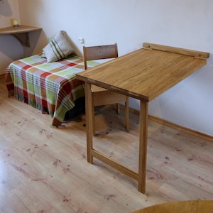Oak wood Murphy table, sturdy, thickened, HANDMADE, 65x90 cm