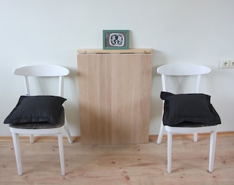 Wandklapptisch 80x50cm - Platzsparender Faltisch Aus Kiefernholz
