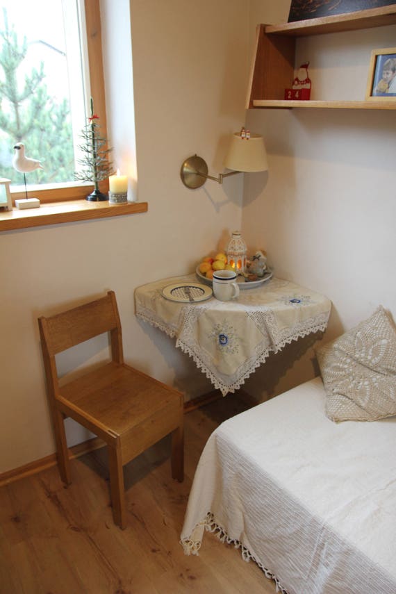 Mesa de hojas de gota para cocina pequeña, sala de lavandería, mesa  plegable para colgar en la pared, balcón plegable, dormitorio esquina  computadora
