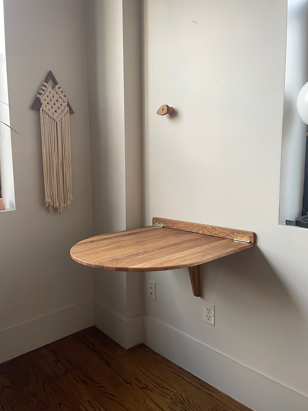 Solid Oak Wall Mounted Fold-up Desk - Space Saving Table (66x90cm) - Etsy