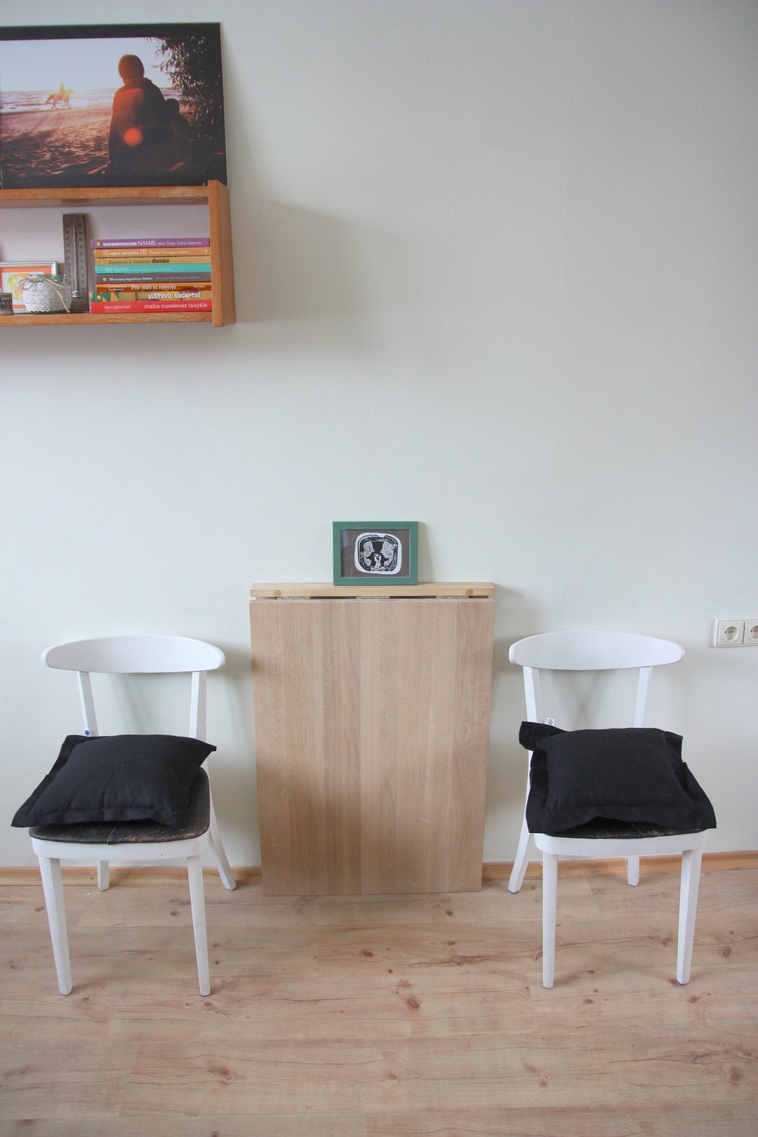 Solid Oak Wall Mounted Folding Table, Space Saving Desk - Etsy