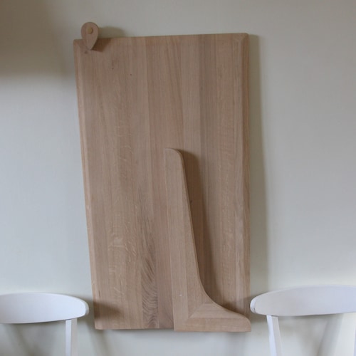 Wall Mounted Wood Table in Solid Oak Rounded Corner Etsy