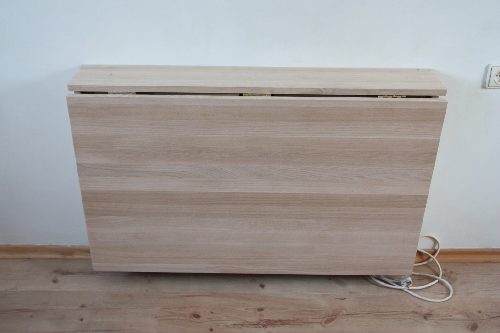Radiator cover table Wall folding table in solid oak Drop Etsy