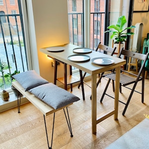Wall mounted folding table - murphy desk - Wood Floating Desk - Home Office Desk - Wall Hanging Table - Unique Gift