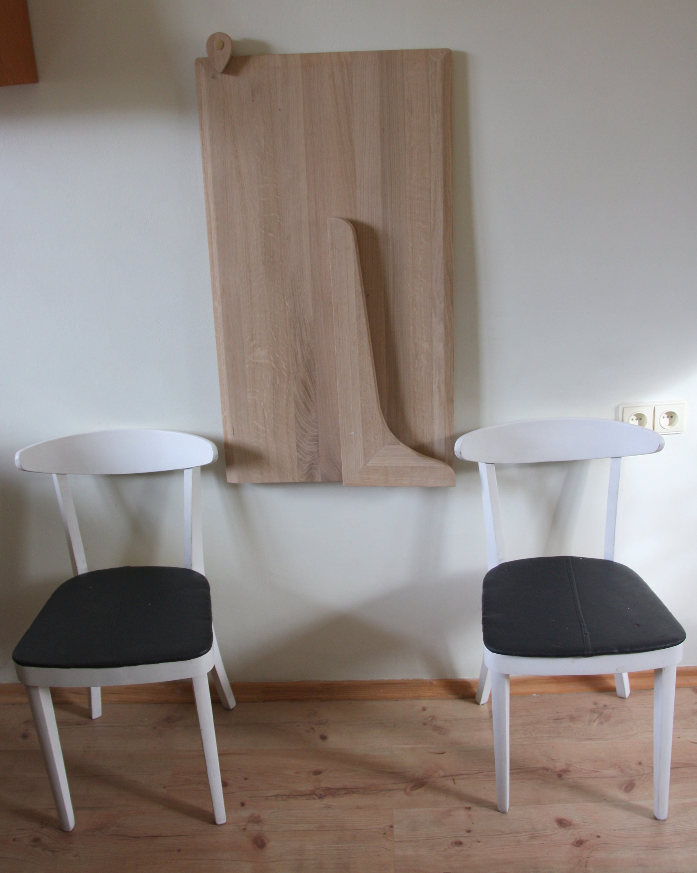 Wall Mounted Wood Table in Solid Oak Rounded Corner Etsy UK