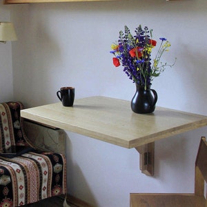 Sturdy Murphy table in solid oak thickened at the bottom with a wooden frame HANDMADE image 4