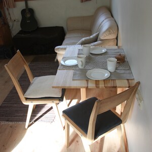 Mesa de comedor plegable de hoja caída, mesa de cocina plegable de madera,  mesa expandible multifunción, muebles plegables extensibles que ahorran
