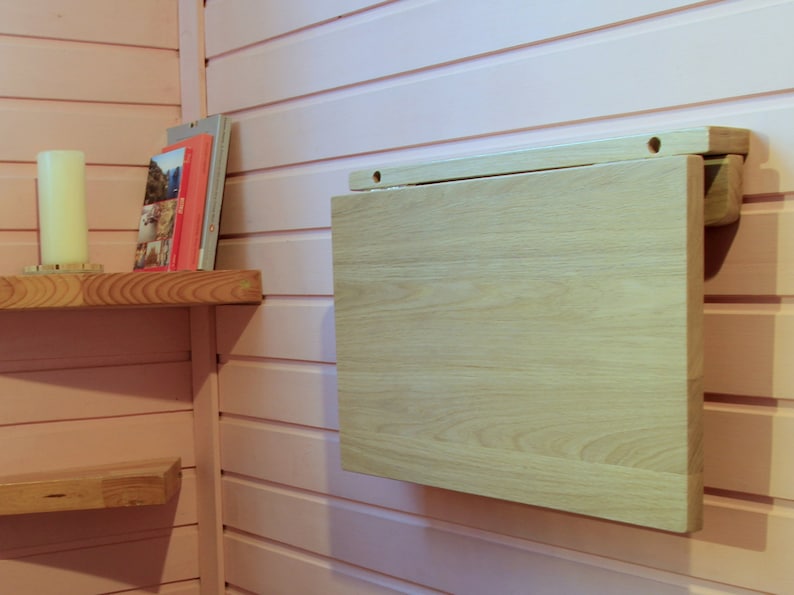 Fold down shelf Fold down desk Wall mounted table for one Drop leaf